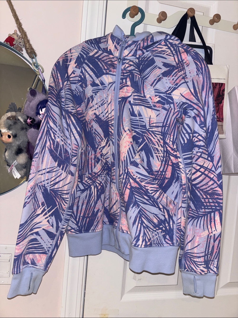 LULULEMON’s Ivivva Lavender, Navy & Pink Palm-Print Zip Bomber Jacket